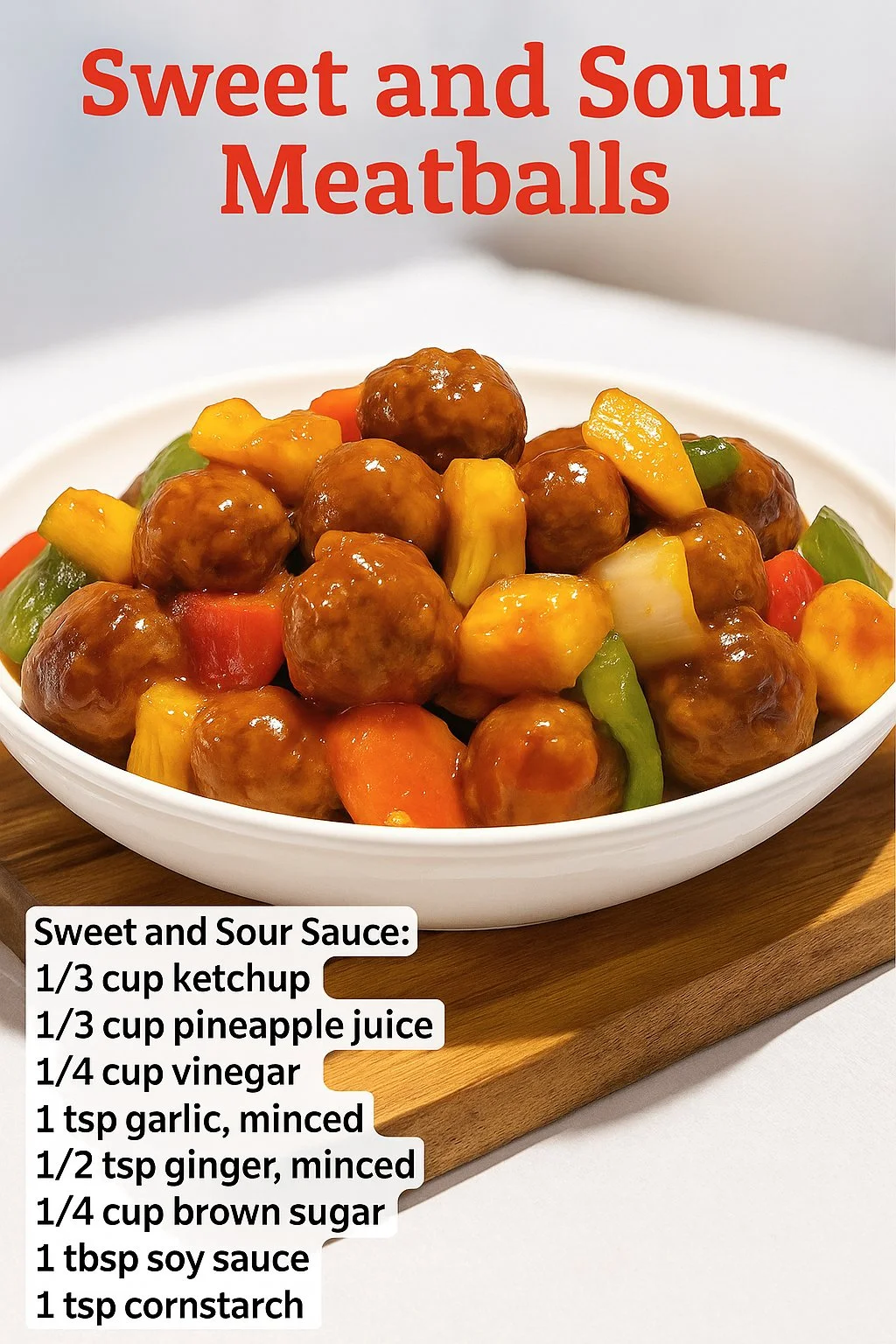 Delicious sweet and sour cutlets served on a plate with garnish