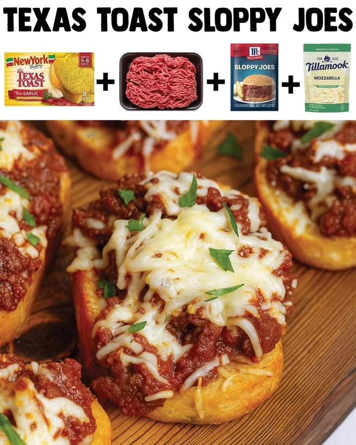 Texas Toast Sloppy Joes served with fresh toppings on a plate