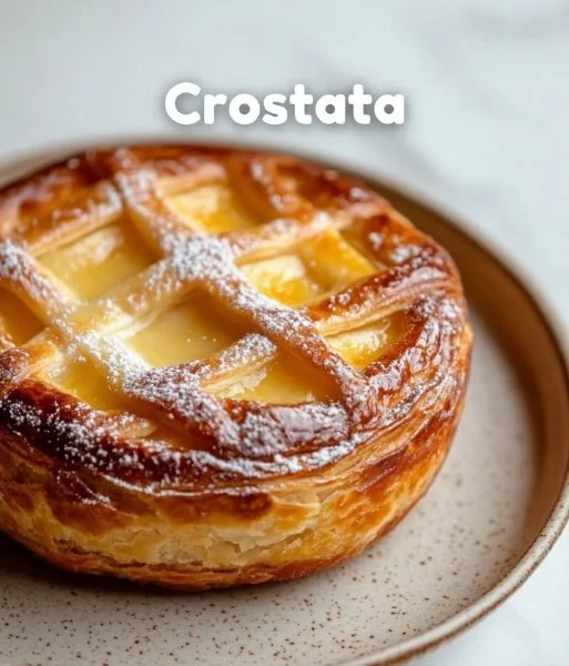 Delicious jam crostata baked with a flaky crust and fruity filling