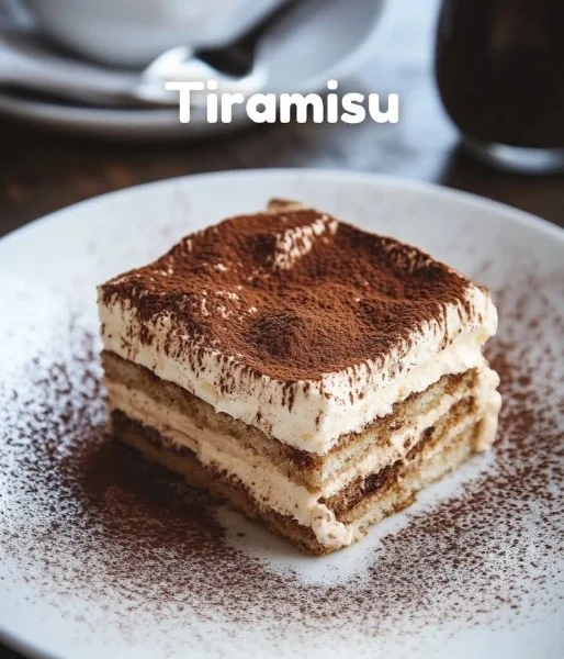 Delicious homemade Tiramisu dessert with layers of mascarpone and cocoa