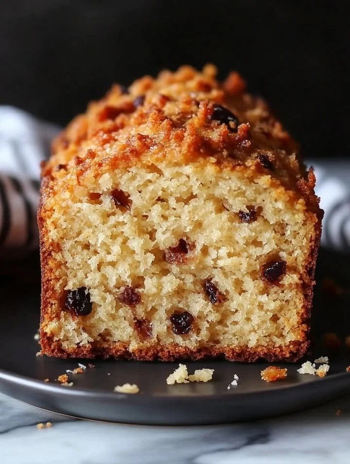 Trinidad Coconut Sweet Bread with coconut flakes and a golden crust