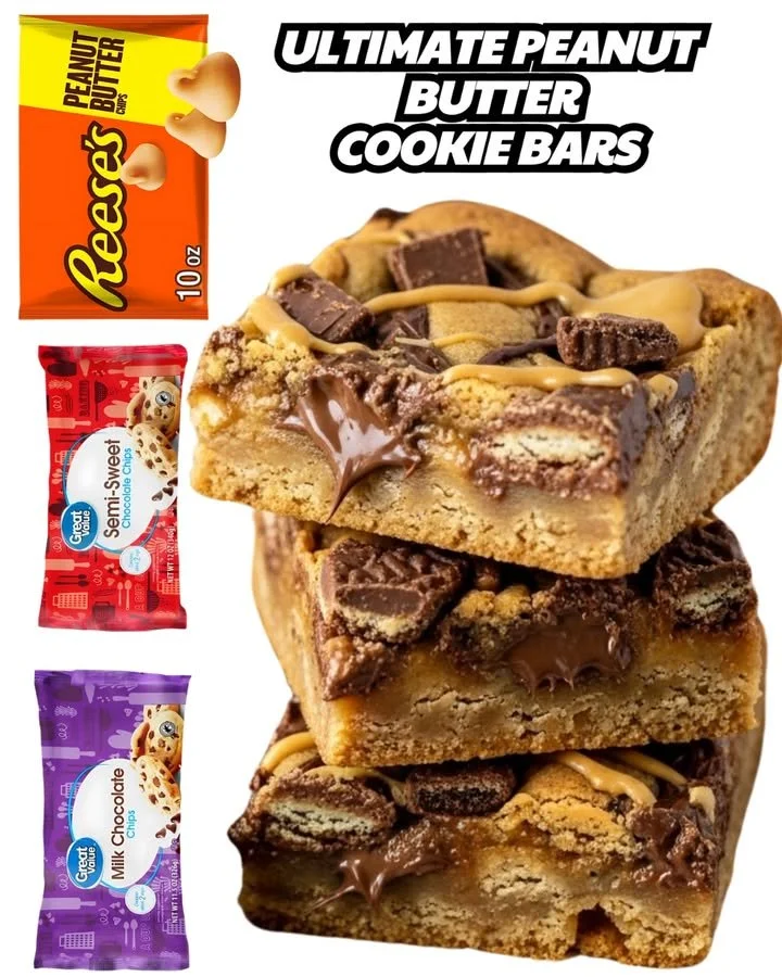 Ultimate peanut butter cookie bars deliciously baked to perfection