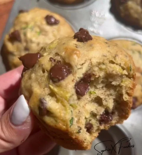 Freshly baked vegan chocolate chip muffins on a cooling rack