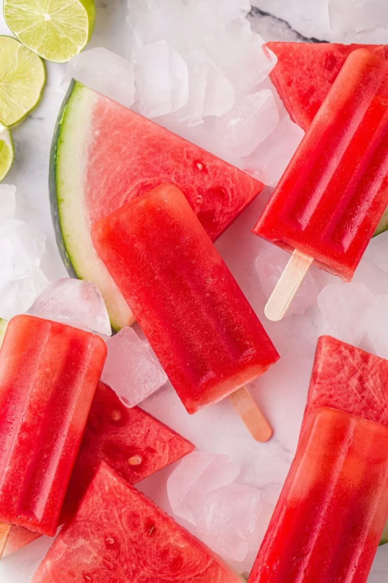Delicious homemade watermelon popsicles in vibrant colors