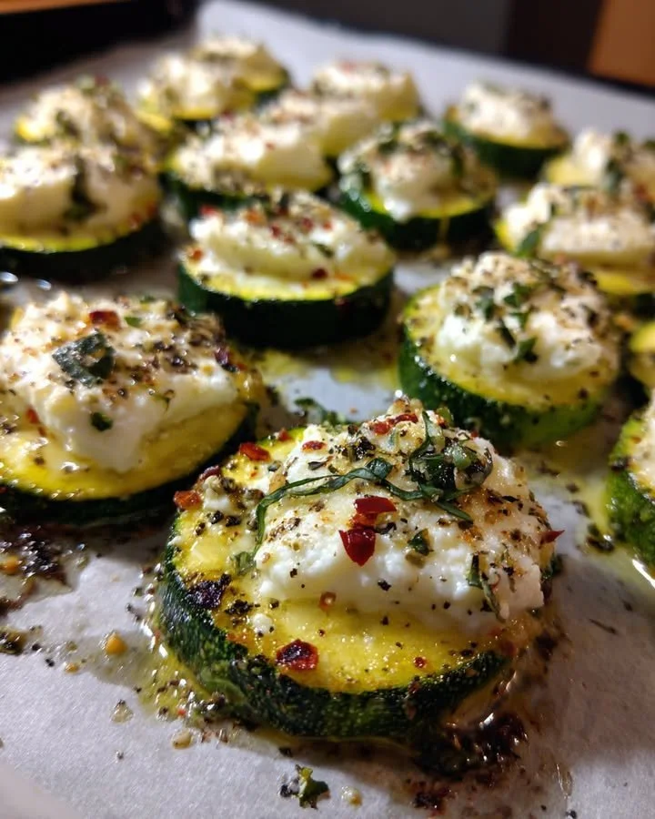 Plate of zucchini and lemon ricotta bites ready to eat
