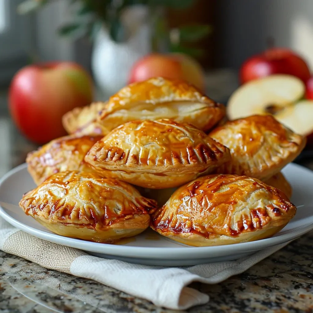 Air fryer apple pie bombs - golden, flaky pastries filled with spiced apples