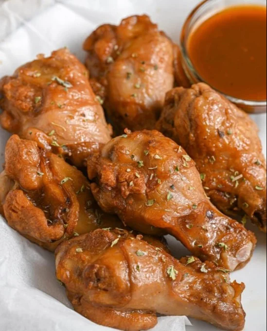 Delicious crispy air fryer chicken wings served on a plate
