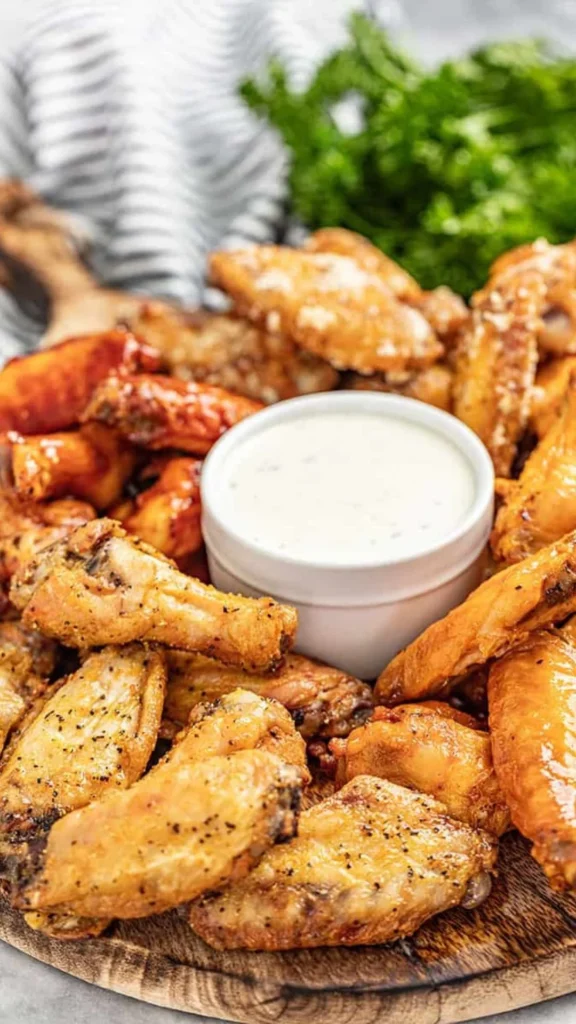 Alitas de pollo al horno crujientes y sabrosas listas para disfrutar.