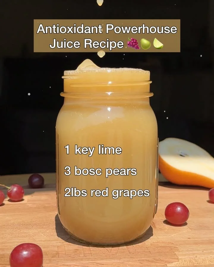 A colorful glass of antioxidant juice loaded with fresh fruits and vegetables.