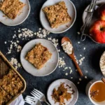 Apple crumble slab pie with golden crust and fresh apple filling