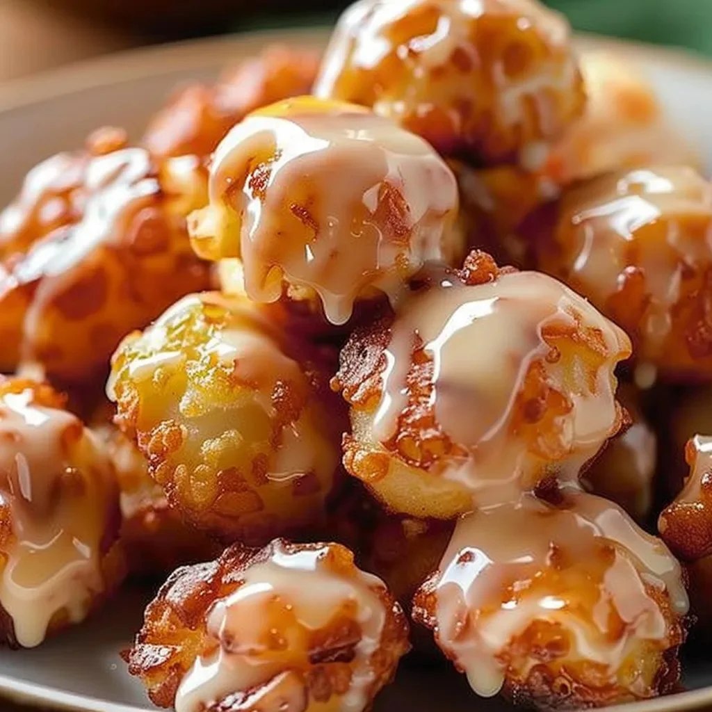 Delicious baked apple fritters served on a plate