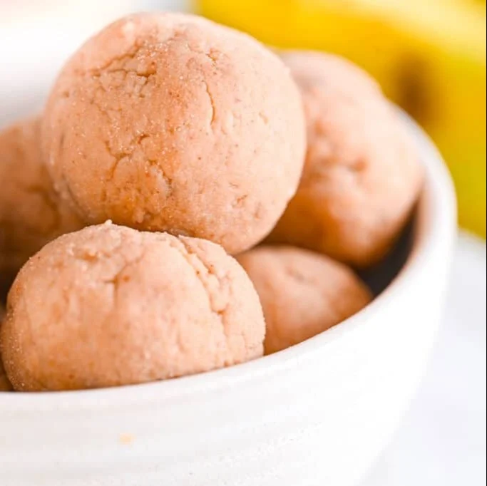Homemade Banana Protein Balls ready to serve, nutritious and energy-packed snack.