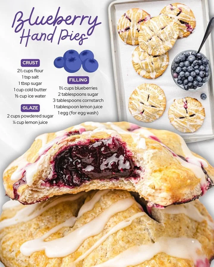 Delicious blueberry hand pies on a rustic wooden table