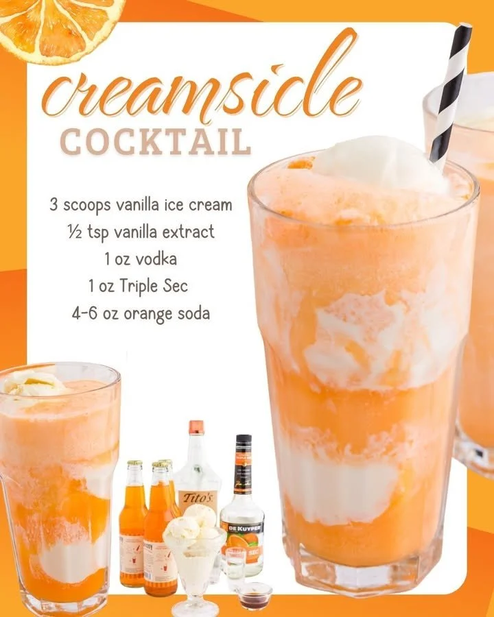 Boozy Creamsicle Float with orange soda and ice cream in a glass
