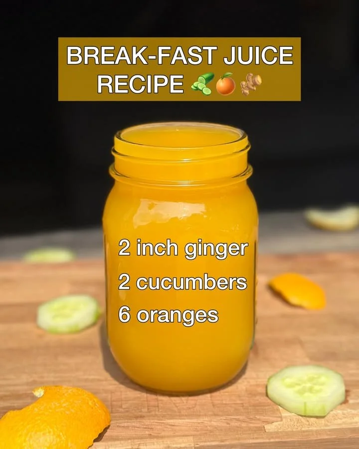 Delicious and healthy breakfast juice recipe ingredients and glass