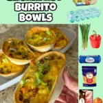 Delicious breakfast burrito bowls filled with eggs, beans, and fresh toppings