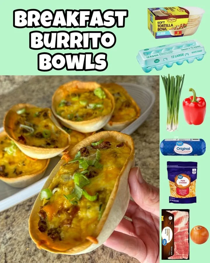 Delicious breakfast burrito bowls filled with eggs, beans, and fresh toppings