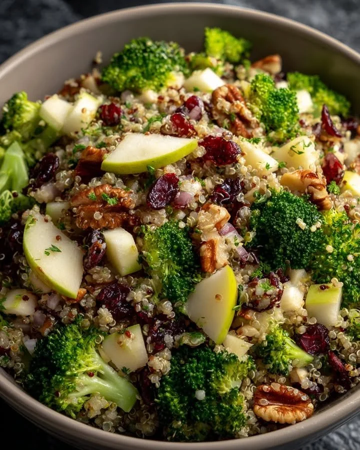 Delicious Broccoli Apple Quinoa Salad with fresh ingredients and vibrant colors