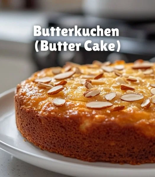 Delicious homemade butter cake freshly baked on a wooden table.