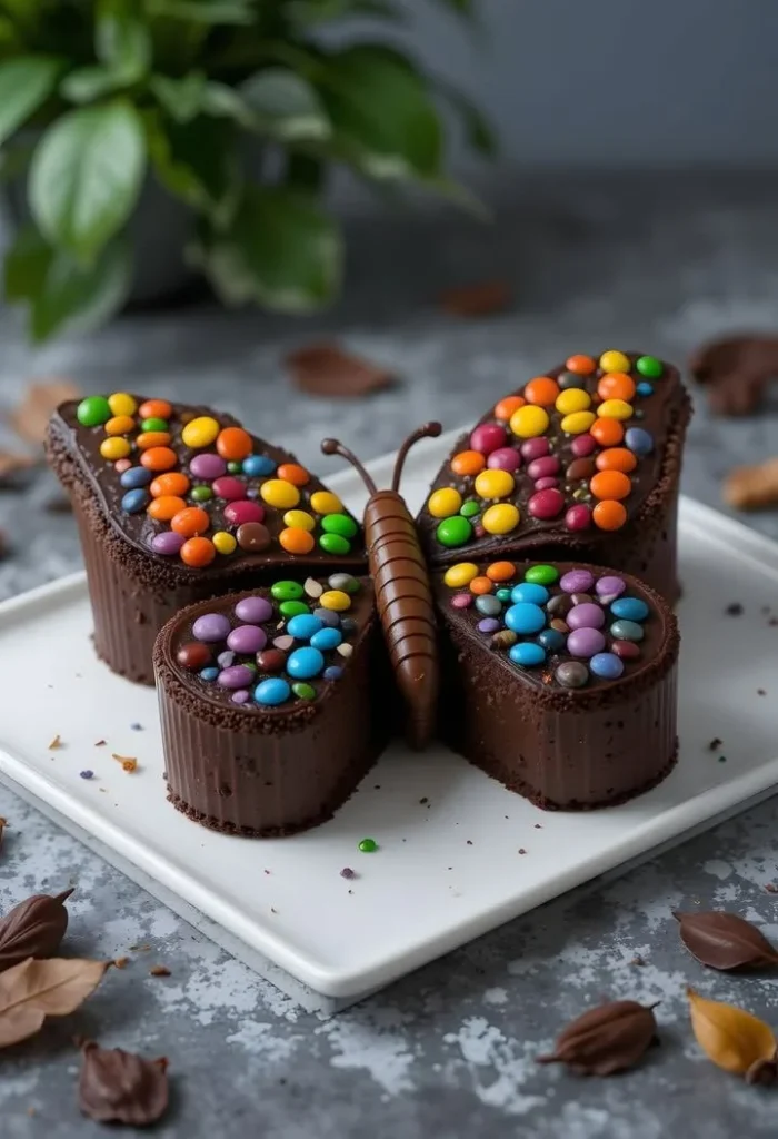 A beautifully decorated Butterfly Cake with colorful frosting and edible decorations.