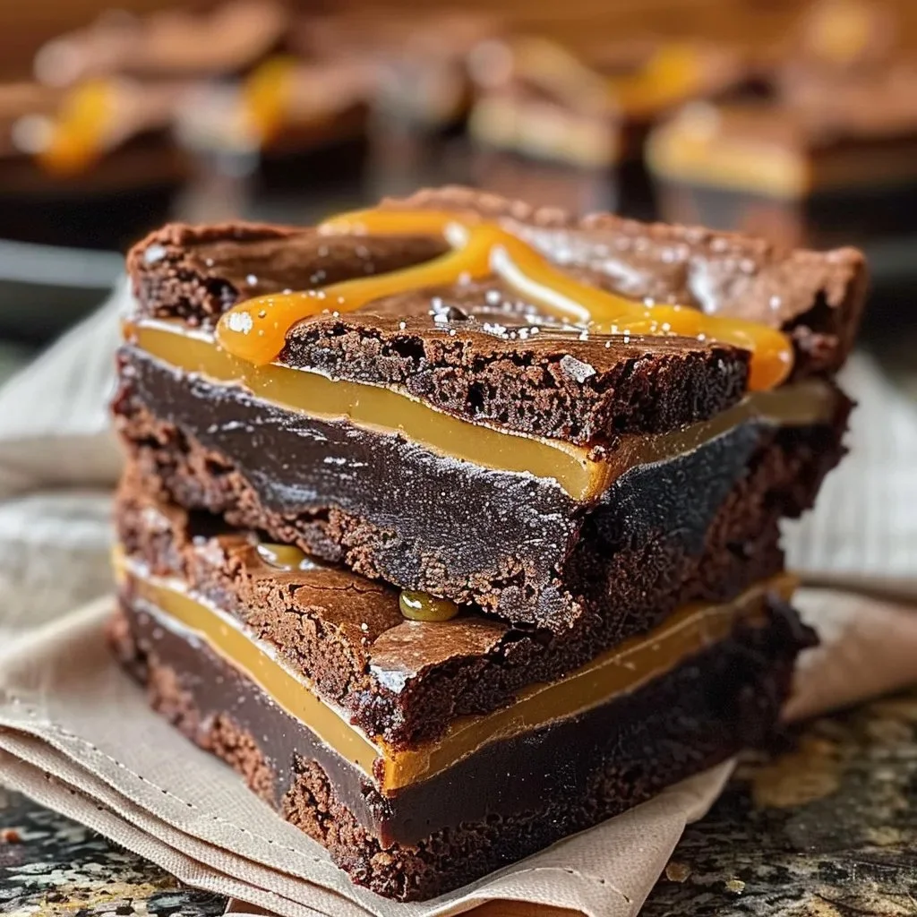Delicious Caramel Swirl Brownies with rich chocolate and gooey caramel topping.