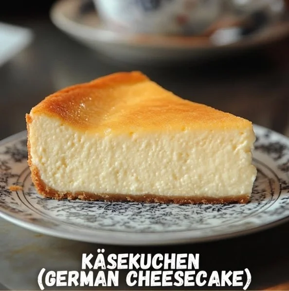 Slice of delicious German cheesecake topped with fresh berries