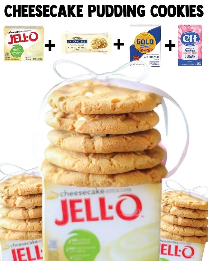 Delicious cheesecake pudding cookies on a plate