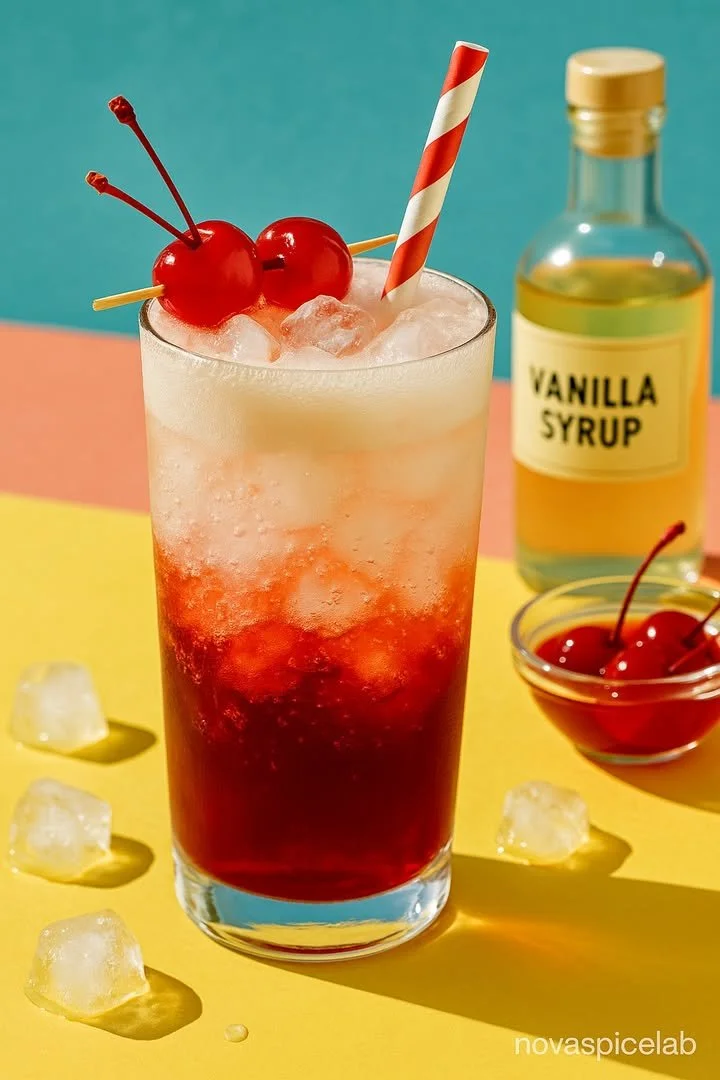 Cherry Vanilla Soda Bomb - a fizzy, flavorful drink with cherry and vanilla essence