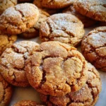 Chewy brown sugar rhubarb spice cookies on a plate