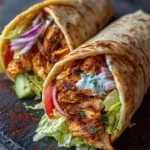 Delicious Chicken Shawarma Wraps filled with fresh vegetables and spices