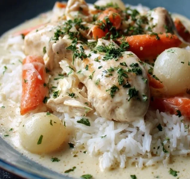 A plate of Chicken Rice with succulent chicken and fragrant rice