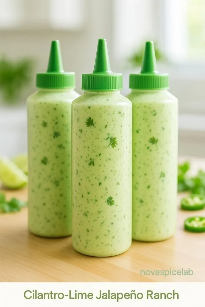 Cilantro-Lime Jalapeño Ranch dressing on a fresh salad