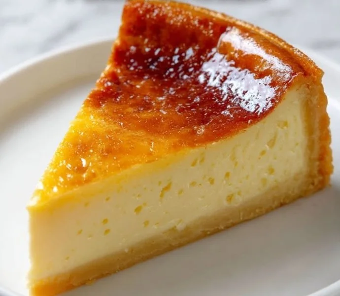 Delicious classic custard tart with smooth filling and golden crust