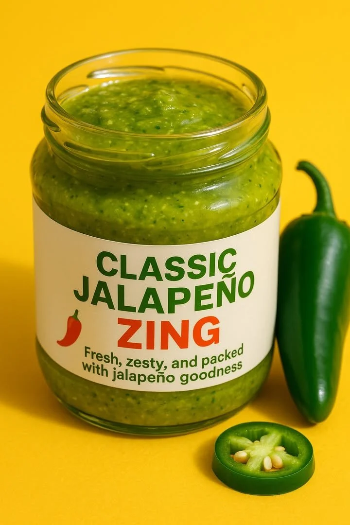 Classic Jalapeño Zing sauce with vibrant green jalapeños and spices