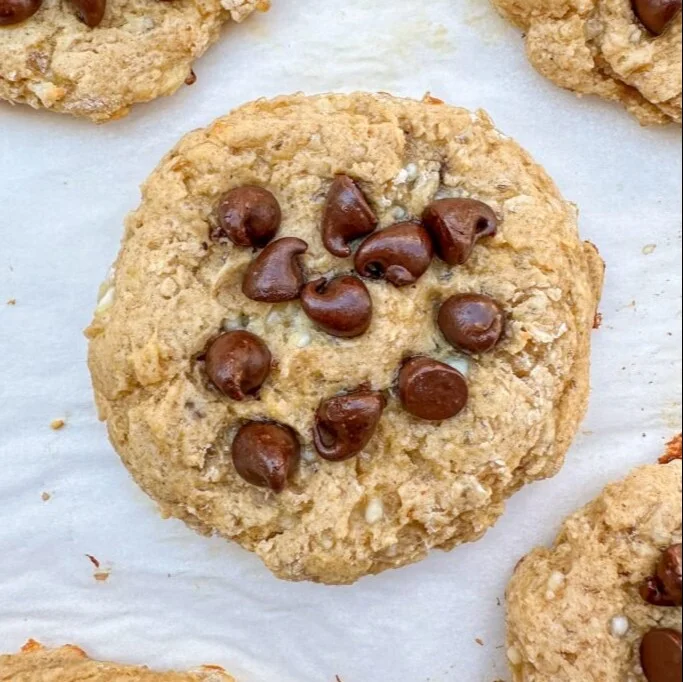 Delicious homemade cottage cheese cookies on a baking tray.