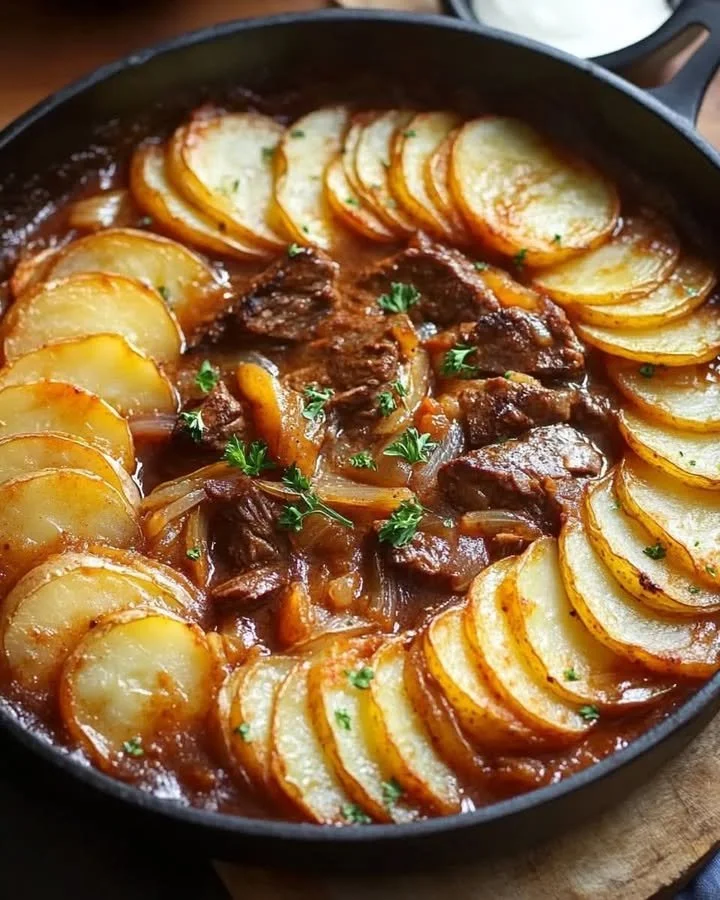 Delicious one-pan Lancashire Hotpot, perfect for cozy nights in.