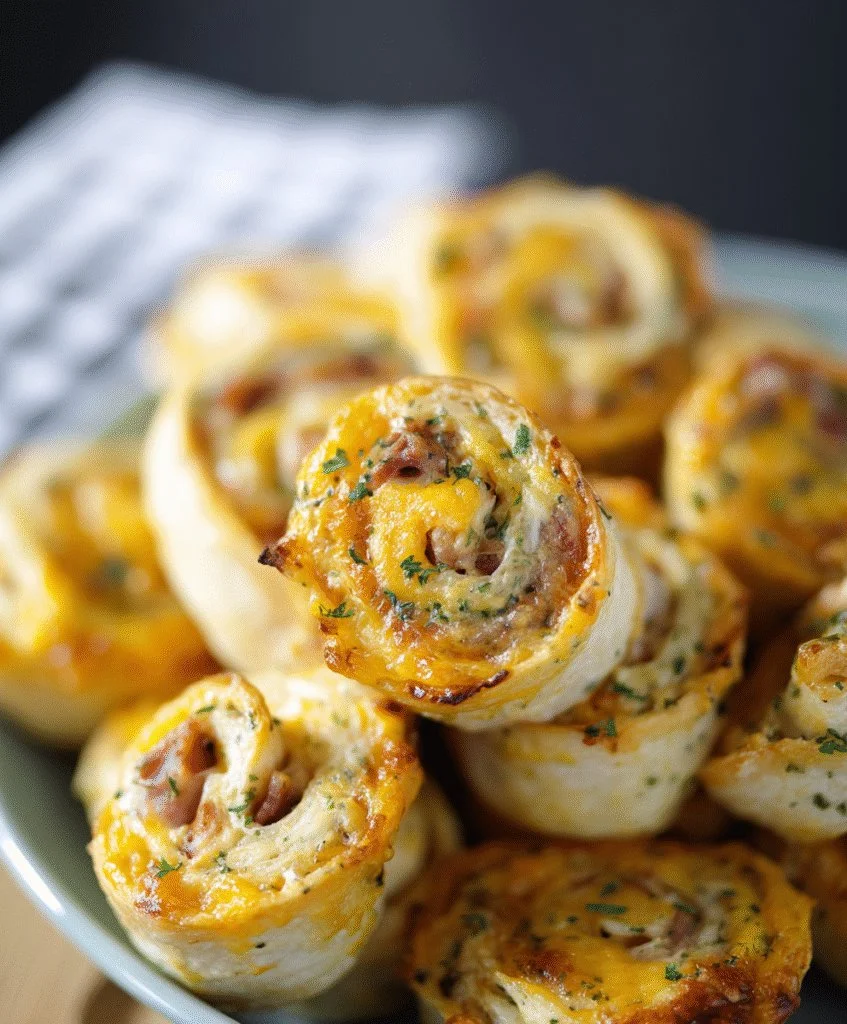 Delicious Crack Chicken Pinwheels recipe with creamy chicken filling