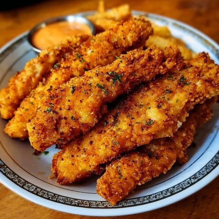 Delicious Crack Chicken Tenders served with dipping sauce