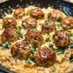 Creamy Lemon Chicken Ricotta Meatballs with Spinach & Garlic Orzo 2 Creamy Lemon Chicken Ricotta Meatballs with Spinach & Garlic Orzo