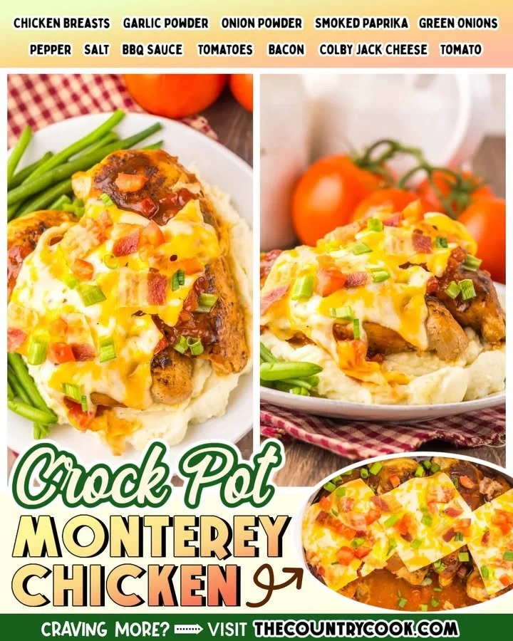 Crock Pot Monterey Chicken recipe with chicken breasts and vegetables