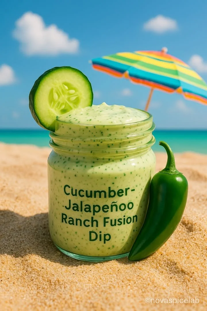 Cucumber-Jalapeño Ranch Fusion Dip served in a bowl with fresh veggies