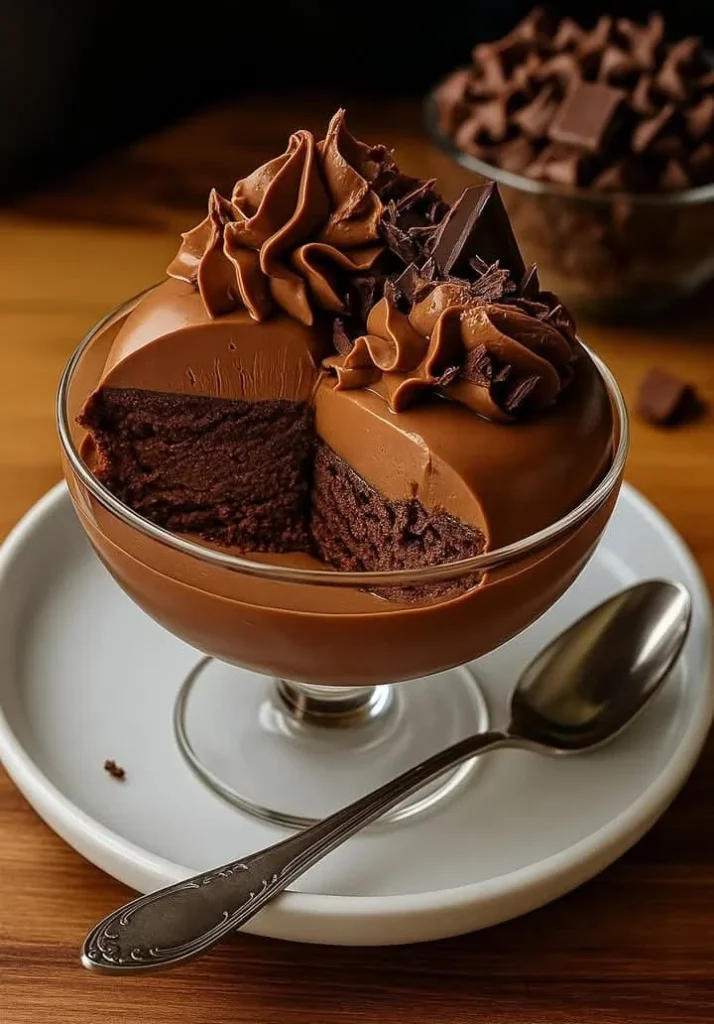 A bowl of creamy double chocolate ice cream topped with chocolate chips.