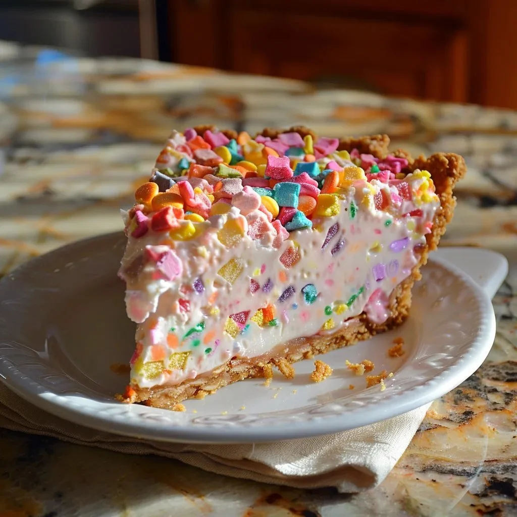 Colorful Easter Kool-Aid Pie served on a festive table.