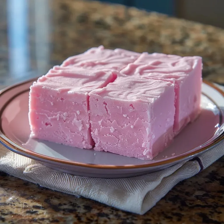 A colorful plate of easy cotton candy fudge squares