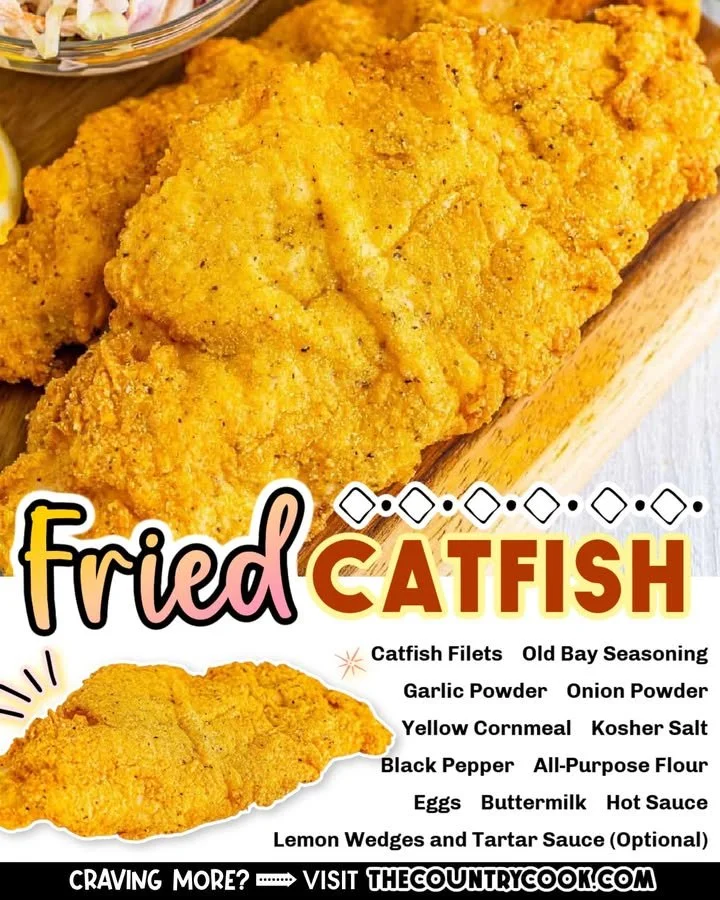 Delicious plate of Fried Catfish served with sides