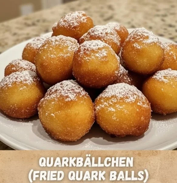 Deliciously crispy Fried Quark Balls served with sauce