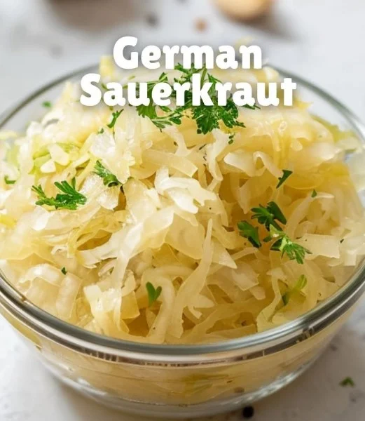 Delicious German Sauerkraut in a traditional dish