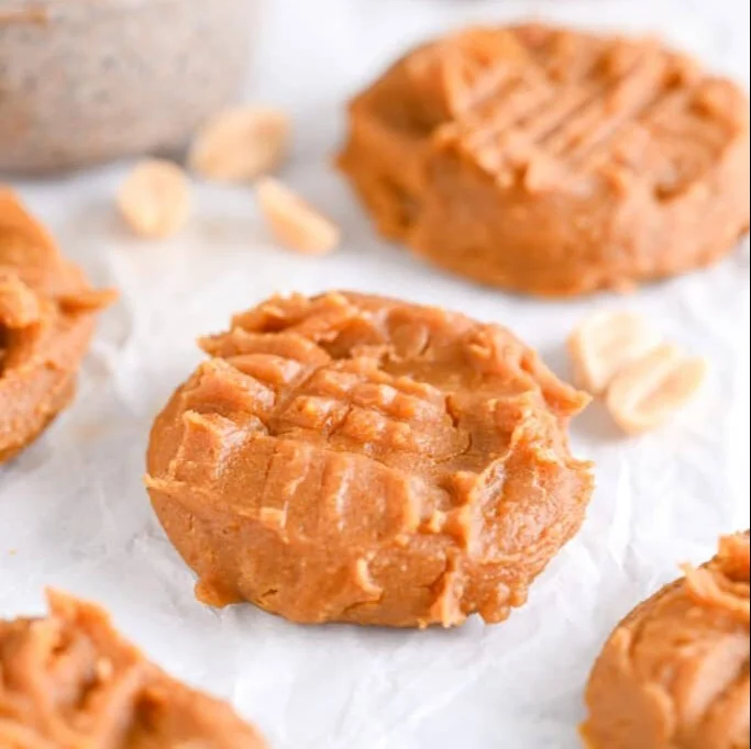 Delicious guilt-free powdered peanut butter cookies on a plate