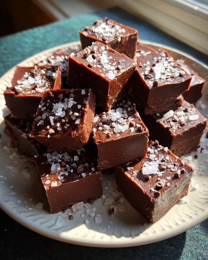Delicious healthy chocolate fudge served on a plate with nuts and fruits