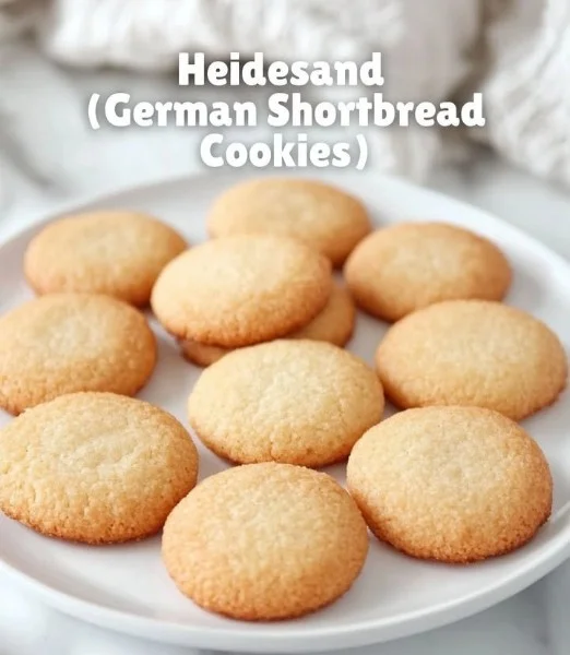 Plate of delicious German Shortbread Cookies, also known as Heather Sand, ready to enjoy.